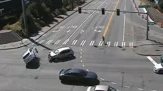 Seattle: Reckless Methhead Runs Red Light, Nearly Hits Pedestrian & T-Bones; Flips Innocent Driver 