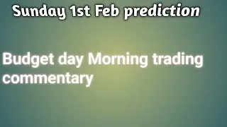 1st Feb Budget day morning strategy #nifty #banknifty #sensex #crudeoil #naturalgas