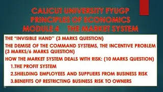 CALICUT UNIVERSITY- PRINCIPLES OF ECONOMICS- MODULE 4