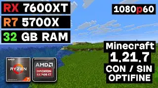 Minecraft con Ryzen 7 5700X + RX 7600 XT | Test de Rendimiento [32GB RAM / 16GB VRAM]