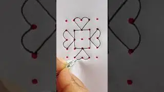 5&times;5 dots easy rangoli | #art #dialyrangoli #rangoli #easyrangoli #muggulu #kolam