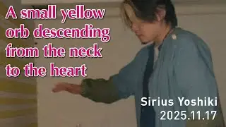 2025.11.17　A small yellow orb descending from the neck to the heart 首からハート迄降りてくる小さな黄色のオーブ