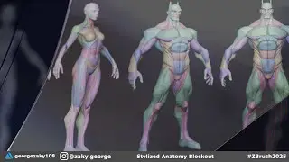 Stylized Anatomy Blockouts with George Zaky - Zbrush 2025: Day 2
