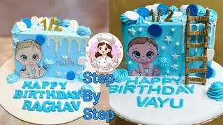 Half Birthday Cake Ideas | Half Birthday Cake For Boy | Cute Boy Cake#cake