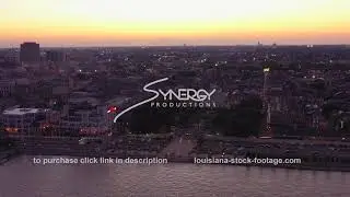 1387 Epic aerial ascent of French quarter New Orleans at nighttime dusk video footage