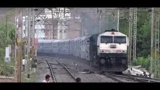 Udyan Express Led By Overpowered Diesel Locomotive Captured At Maddening Speed at Neral