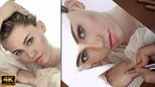 Real Time Drawing Miley Cyrus in Colored Pencil || Part 1