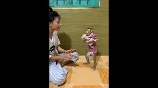 Big Sister Monkey Carrying Baby 🐒💖 | Cutest Family Walking Moment