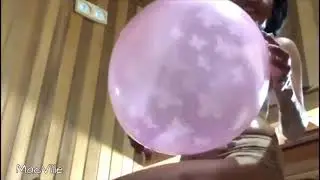 Pink Butterfly Balloon 🎈 Blowing a Balloon in the Sauna!!