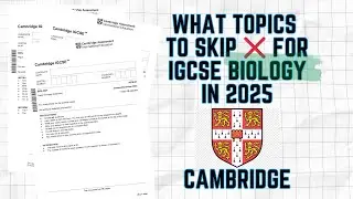What topics you should skip 🚫 for Cambridge IGCSE Biology in 2026