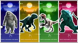 KING SHARK 🆚 HYBRID T-REX 🆚 RAPTOR 🆚 GODZILLA | TILES HOP VS BATTLE 🔥