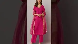 Fiorra Chanderi Kurta with pant duptta| Amazon | #amazon #shopping #kurtaset #chanderi #suit #review