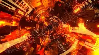 [VJ material] Cyber Tunnel Machine Space Sci-fi Orange [LOOP]