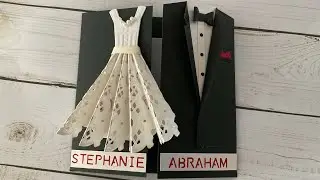 Wedding card using various Anna Griffin dies