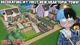 DECORATING my FIRST NEW HEARTOPIA TOWN BUILD.. and FULL TOUR!