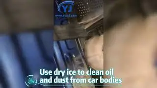Use dry ice to clean oil and dust from car bodies
