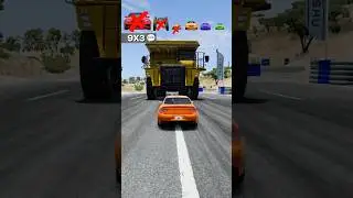 Big & Small Cars vs Hirochi WL-40 Haul Truck #shorts #beamngdrive