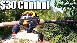 Setting Up a New $30 Baitcaster Combo and Bass Fishing With It!
