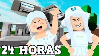 24 HORAS VIVENDO EM UM MUNDO BRANCO NO BROOKHAVEN - Roblox @familiamaffi