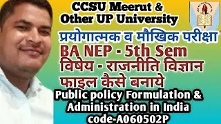 BA 5th Sem political science practical file work how to make your practical file CCSU Meerut