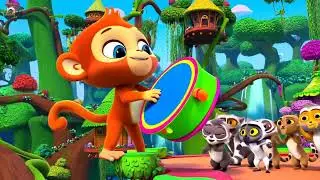 Wheels on the Bus | DuDu Monkey Dance | Fun Kids Song & Dance! P14
