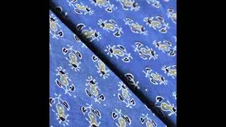 Ajrakh Triple Block Cotton Fabric | Ajrakh Hand Block Print Fabric | Sangisathi