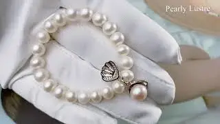 Pearly Lustre Wonderland Freshwater Pearl Bracelet WB00012. Clam freshwater pearl bracelet.