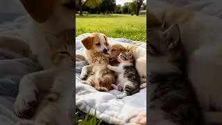 The Cutest Puppy and Kitten Cuddles #kitten #heartwarming #cat #cute