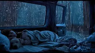 Cozy Car Rainstorm 🌧 Thunder & Rain Sounds for Deep Sleep, Stress Relief and Night Relaxation
