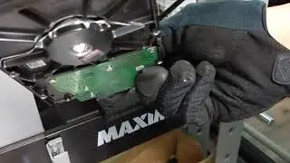 Crushing hard drives with 10 ton press