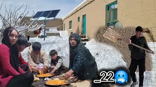 No talking🚫video/Afghan girl cooked pasta at (_22) weather.🥶🌨❄️