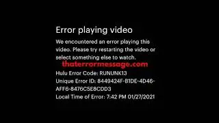 Error playing video RUNUNK13 (Hulu)