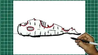 How to Draw Bloop Ending Up at the Bottom of the Deep Sea