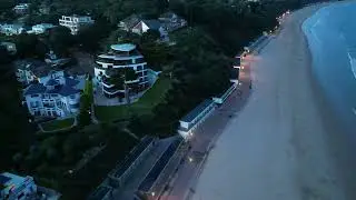 Canford cliffs Evening Beach Scene By Air
