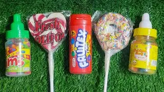 2 Fruit candy and 2 lollipop with Fruitex ASMR