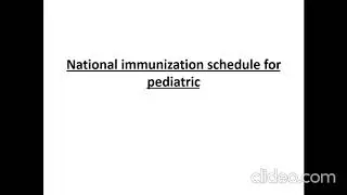 NATIONAL IMMUNIZATION SCHEDULE