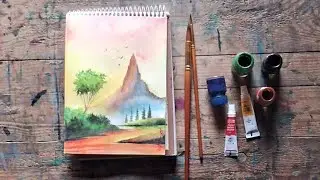 Nature watercolour painting easy ll nature Landscape watercolour painting easy 