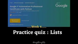 Practice Quiz : Lists | Google IT Automation with Python | Crash Course on Python Coursera Week4