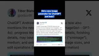 did a new image generator for chatgpt just leak? #AI #chatgpt #imagegenerator #leak #news