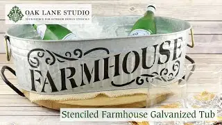 Galvanized Tub: a DIY Stenciling Project | Oak Lane Studio
