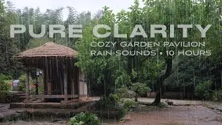 Deep Focus & Block Distractions | Rain on Cozy Forest Gazebo | Rain Sounds [10 HOURS]