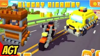 Blocky Highway Traffic Racing - Flat Block Siege Tower and Taxi - Android Gameplay