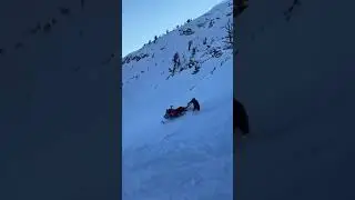 Snowmobile Jump Epic Fail and Recovery Attempt #shorts