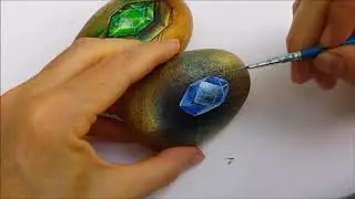 Kristalle malen //mit Acrylfarben auf Stein |Marion Kaiser