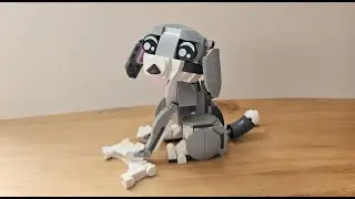 Speed building the Lego posable dog
