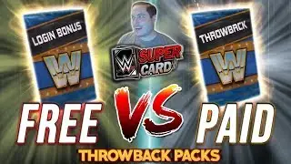 FREE VS PAID THROWBACK PACK OPENING!! ATTACK ON TITAN! | WWE SuperCard S4