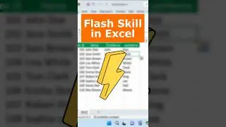 Excel Flash Fill Trick 🔥 | Quick Data Entry in One Click | Excel in telugu #shorts