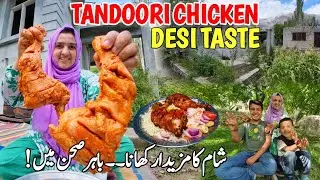 Evening Village Dinner | Mouthwatering Tandoori Chicken Traditional Style | Village Outdoor Cooking
