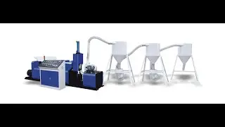 Plastic recycling machine - air-cooled hot cut granulation unit