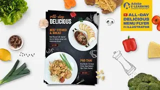 All-Day Delicious Menu Flyer designed in Illustrator | Adobe E-Learning